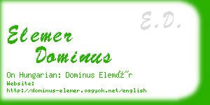 elemer dominus business card